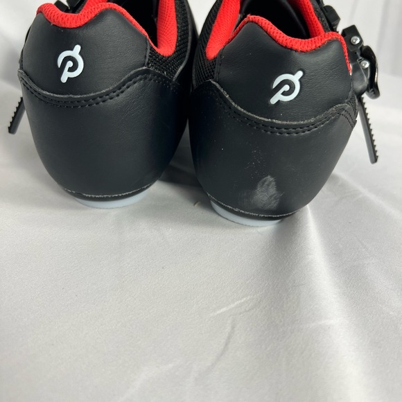 Peloton Black White Cycling Shoes with Red Cleat Accent - Picture 8 of 12